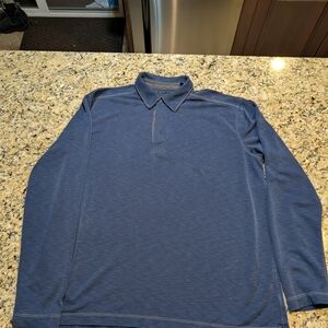 Men's Long Sleeve Polo in Heathered Blue